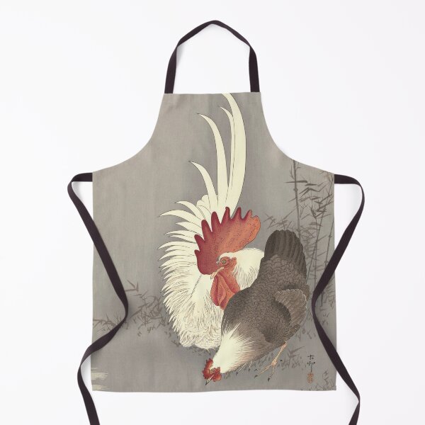 Item preview, Rooster and Chicken by Ohara Koson : Tranquil Shin Hanga Japanese Poster designed and sold by artofuniverse.