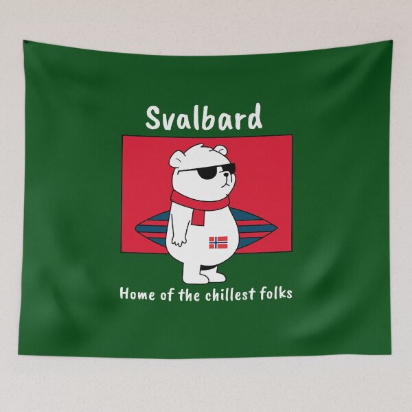 Item preview, Svalbard Norway Home Of The Chillest Folks Polar Bear Surfing Longyearbyen Magdalenefjorden Arctic Nation designed and sold by GraTEEtude.