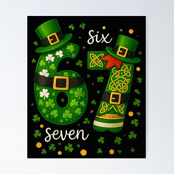 Item preview, Funny 67 Meme Shamrocks St Patrick'S Day 6 7 Six Seven Slang designed and sold by Intomindfood.
