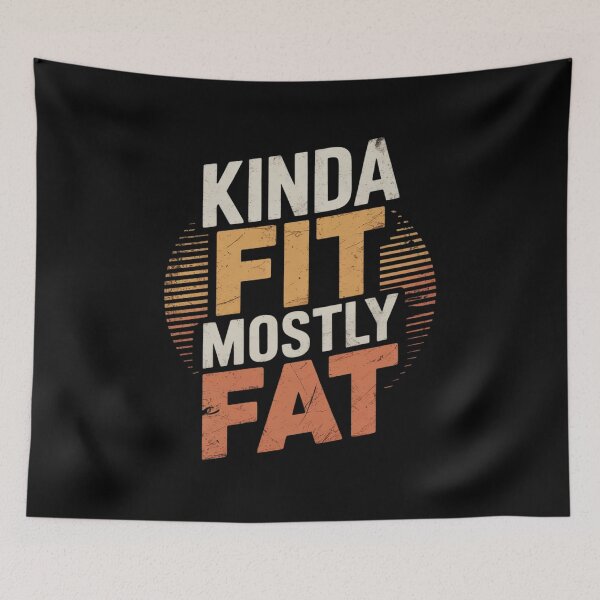 Item preview, Kinda Fit Mostly Fat Fitness Funny Workout Exercise Gym 3 designed and sold by VerseFarm.