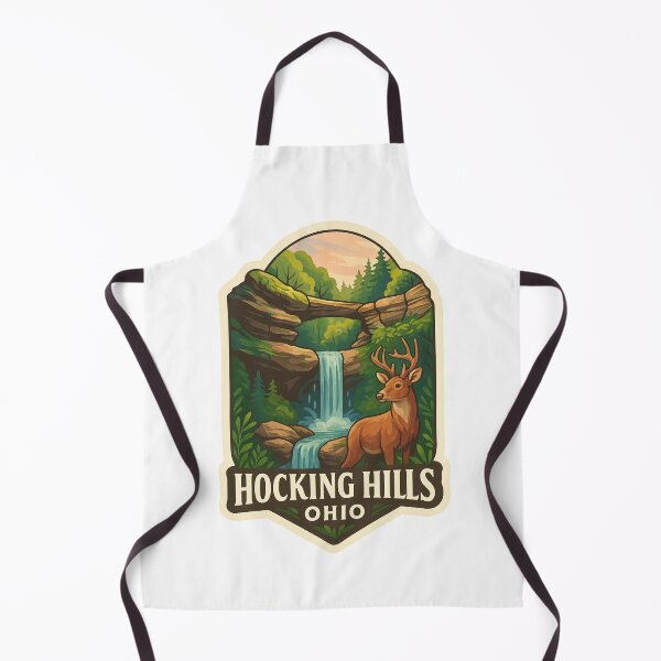 Item preview, Natural Bridge and Waterfall with Deer in Hocking Hills, Ohio designed and sold by Aryabek.