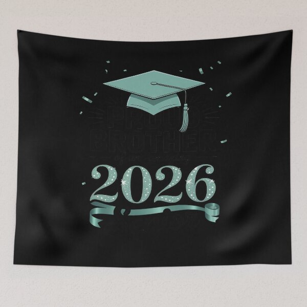 Item preview, Proud Brother of a 2026 Senior Turquoise School Color designed and sold by HORIZBoutique.