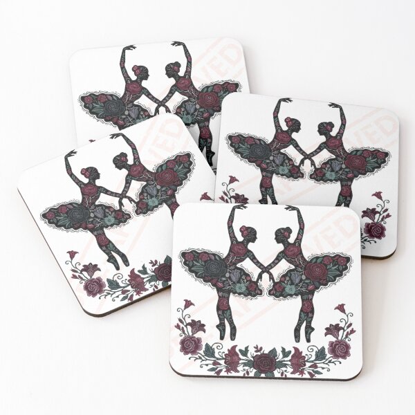 Item preview, Graceful Twin Ballet Dancers Floral Silhouette – Elegant Dance Art Design. designed and sold by 22Creativelab.