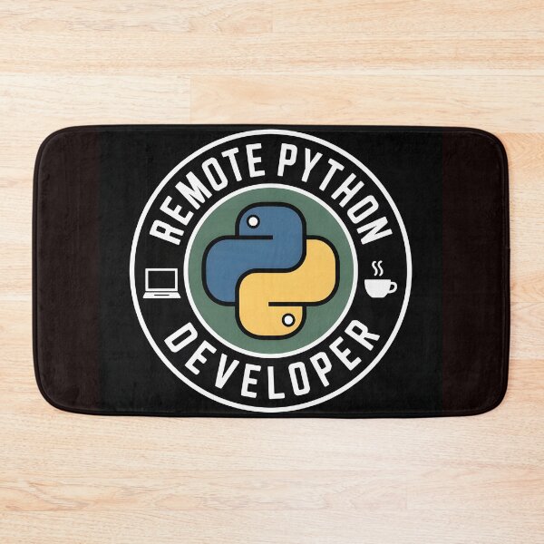 Item preview, Remote Python Developer Badge Style Programmer Shirt designed and sold by Viktorio Art Shop.