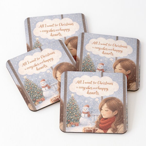 Item preview, All I want for Christmas is a cozy vibe and happy hearts designed and sold by EMORA NOVAIRE.