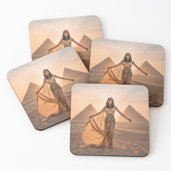 Item preview, Egyptian Sunset Queen – Goddess at Giza Pyramids designed and sold by SunsetAngelsAI.