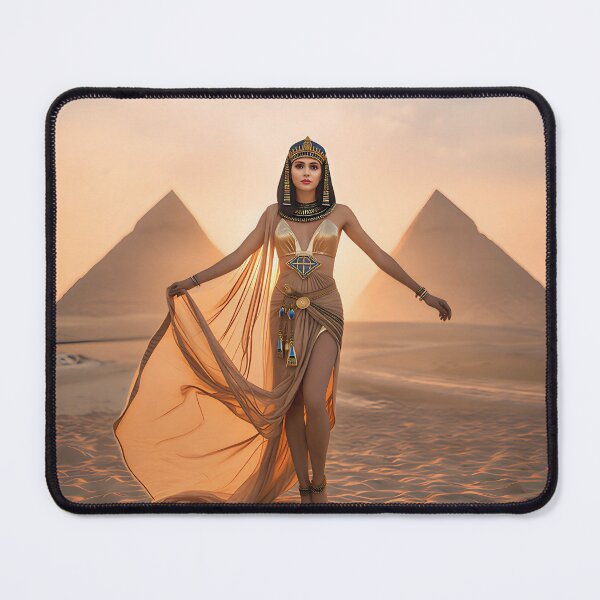 Item preview, Egyptian Sunset Queen – Goddess at Giza Pyramids designed and sold by SunsetAngelsAI.