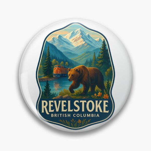 Item preview, Train and Grizzly Bear in Revelstoke, British Columbia designed and sold by Aryabek.