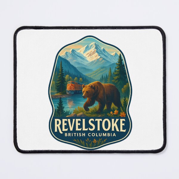 Item preview, Train and Grizzly Bear in Revelstoke, British Columbia designed and sold by Aryabek.