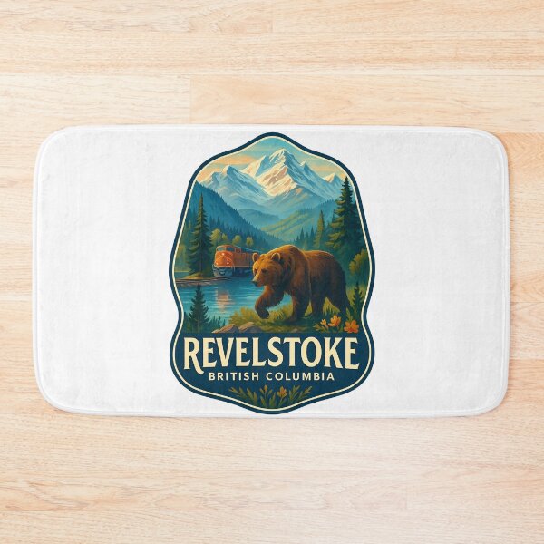 Item preview, Train and Grizzly Bear in Revelstoke, British Columbia designed and sold by Aryabek.