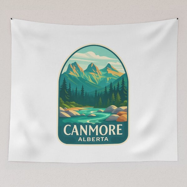 Item preview, The Three Sisters and Bow River in Canmore, Alberta designed and sold by Aryabek.