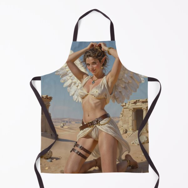 Item preview, Elf woman white wings kneeling desert ruins designed and sold by CathryneDelamort.