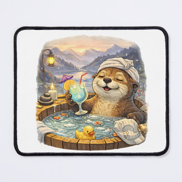 Item preview, Relaxed otter in a hot tub – Wellness & Spa Humor Design – Relax, Self-care & Chill Vibes designed and sold by Hischers Solution.