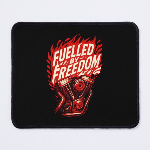Item preview, Fuelled by Freedom - Motorcycle Engine Flame Typography designed and sold by MKreative Studio.