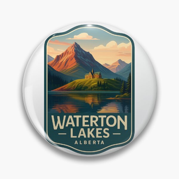 Item preview, Sunset over Upper Waterton Lake and Mountain Peaks designed and sold by Aryabek.