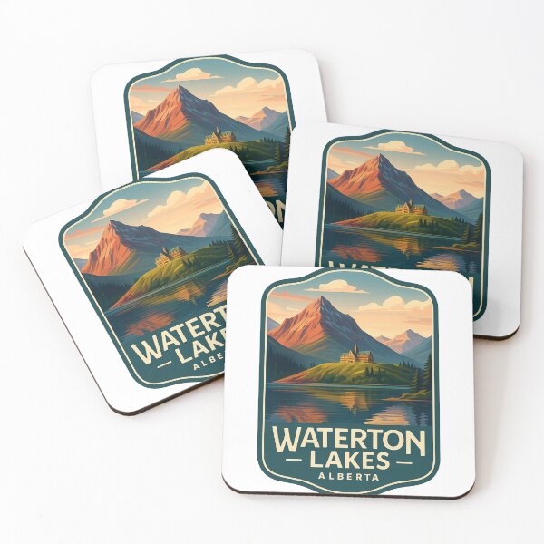 Item preview, Sunset over Upper Waterton Lake and Mountain Peaks designed and sold by Aryabek.