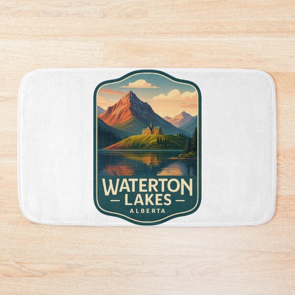Item preview, Sunset over Upper Waterton Lake and Mountain Peaks designed and sold by Aryabek.