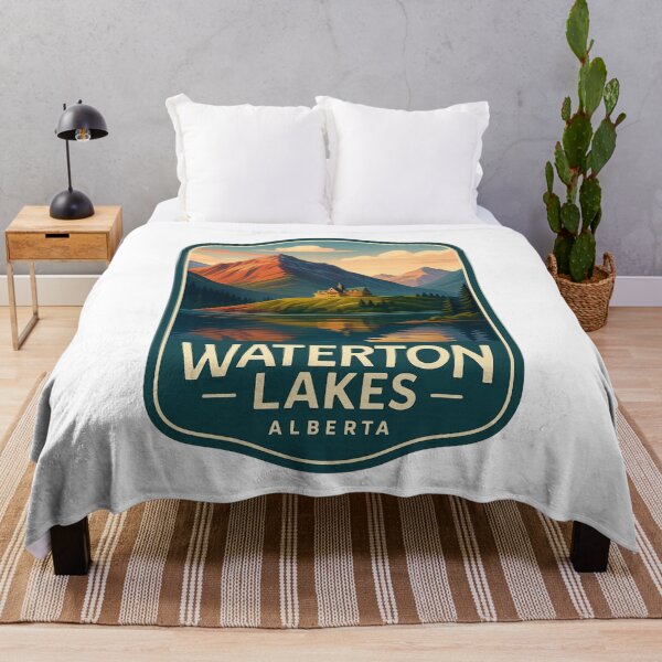 Item preview, Sunset over Upper Waterton Lake and Mountain Peaks designed and sold by Aryabek.