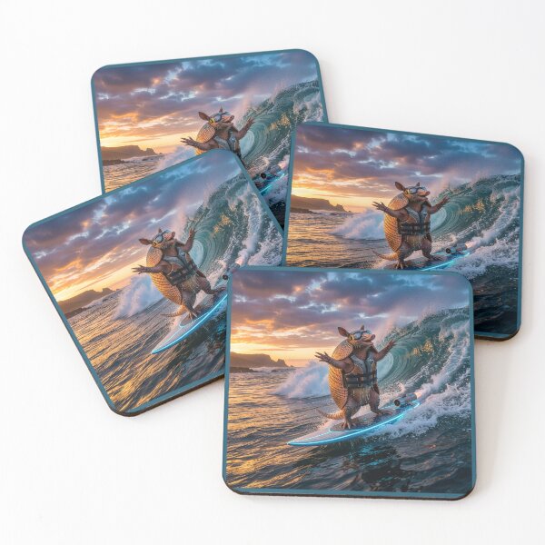 Item preview, Flamboyant Armadillo Showboats on Jet Surfboard designed and sold by Tridentulus.