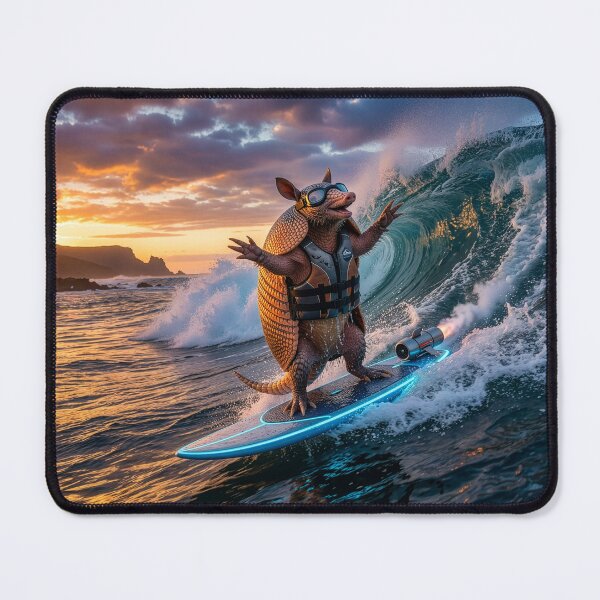 Item preview, Flamboyant Armadillo Showboats on Jet Surfboard designed and sold by Tridentulus.