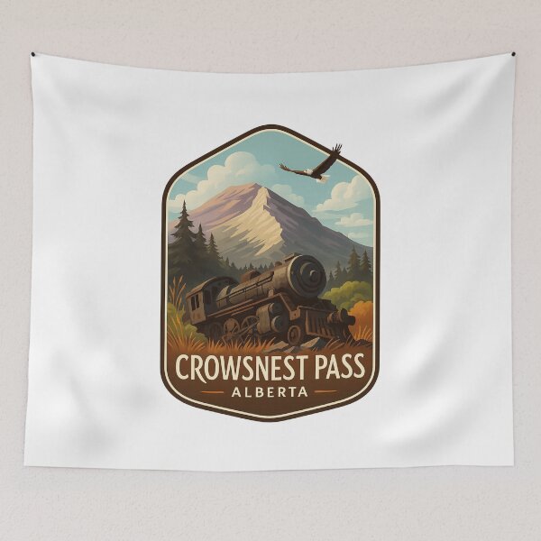 Item preview, Steam Locomotive and Mountain in Crowsnest Pass, Alberta designed and sold by Aryabek.