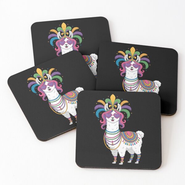 Item preview, Beads & Mask Mardi Gras Llama designed and sold by JonathalIngham.