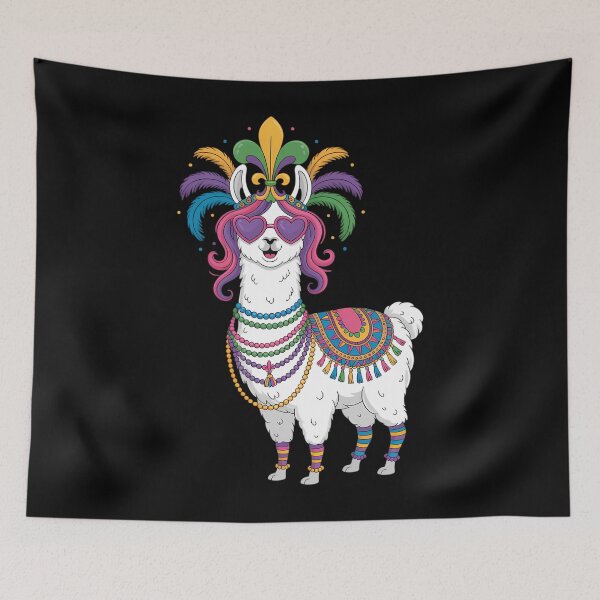Item preview, Beads & Mask Mardi Gras Llama designed and sold by JonathalIngham.