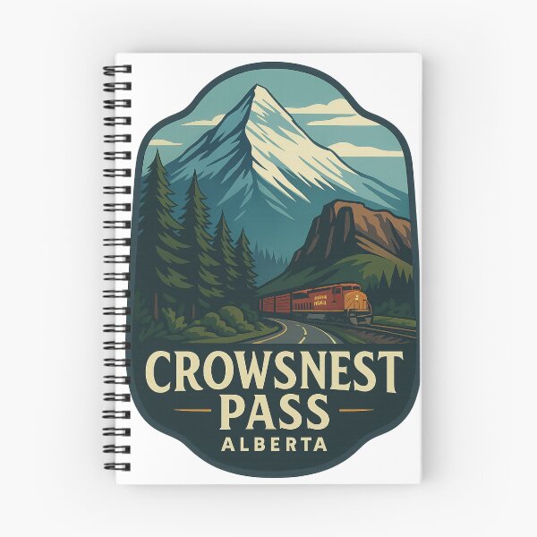 Item preview, Freight Train and Crowsnest Mountain in Alberta’s Rocky South designed and sold by StampMyPassport.