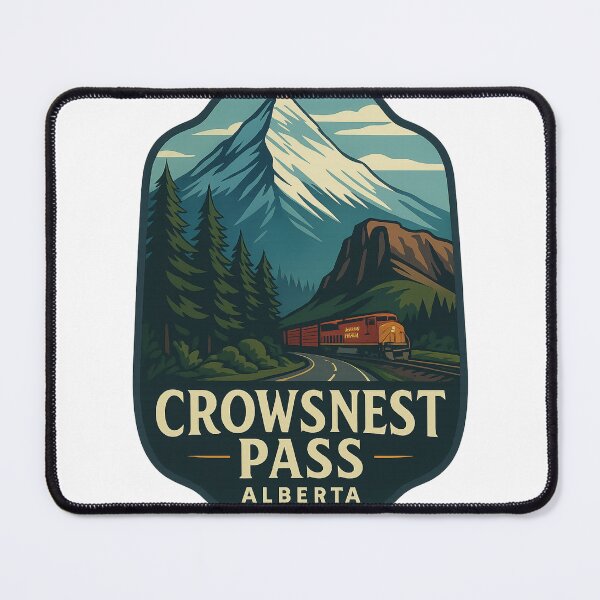Item preview, Freight Train and Crowsnest Mountain in Alberta’s Rocky South designed and sold by StampMyPassport.