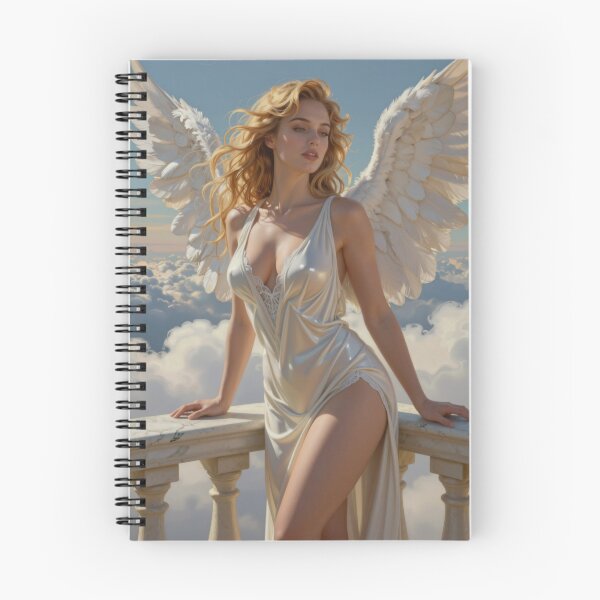 Item preview, Blonde angel leans on marble balcony designed and sold by CathryneDelamort.