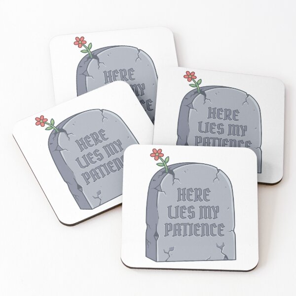 Item preview, Here Lies My Patience – Dark Humor Sarcastic Quote Illustration designed and sold by CreativeHymms.