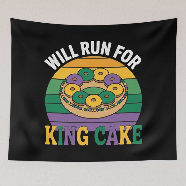 Item preview, Mardi Gras Running Will Run for King Cake Funny Runner designed and sold by JonathalIngham.