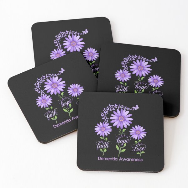 Item preview, Faith Hope Love Purple Flower Ribbon Dementia Awareness designed and sold by repconomArt.