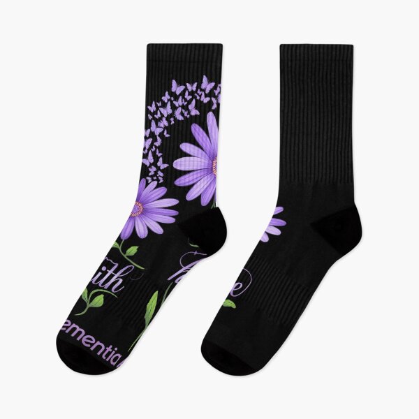 Item preview, Faith Hope Love Purple Flower Ribbon Dementia Awareness designed and sold by repconomArt.