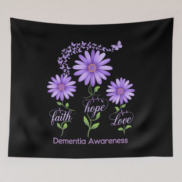 Item preview, Faith Hope Love Purple Flower Ribbon Dementia Awareness designed and sold by repconomArt.