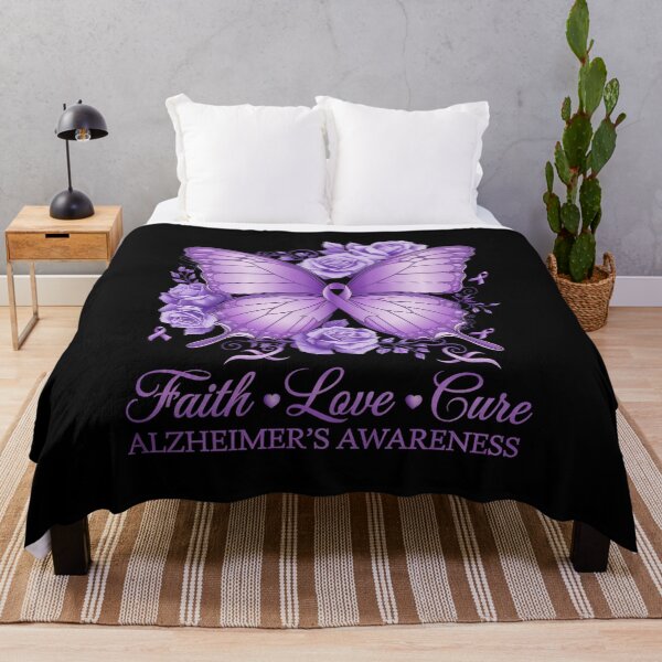Item preview, Faith Love Cure Alzheimer's Awareness Month Floral Butterfly designed and sold by repconomArt.