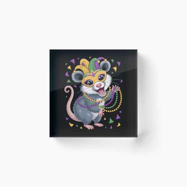 Artikelvorschau, Mardi-Gras-Opossum mit Maske und Perlen entworfen und verkauft von JonathalIngham.