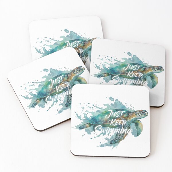 Item preview,  Just Keep Swimming Watercolor Turtle designed and sold by zoughlal.