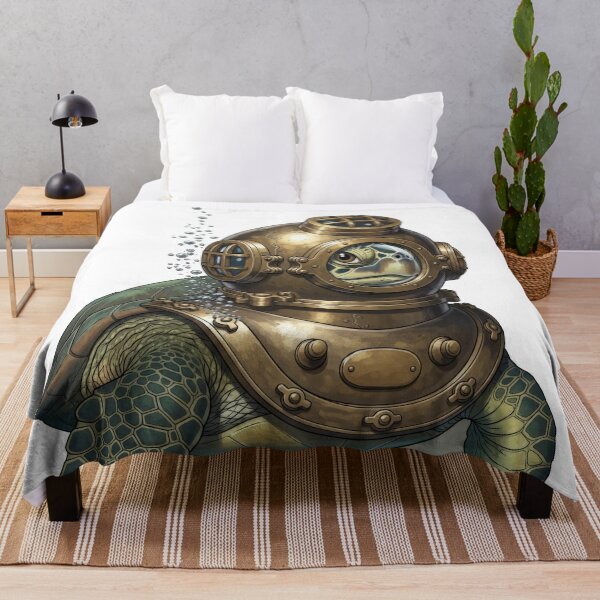 Item preview, Steampunk Deep Sea Diver Turtle designed and sold by zoughlal.