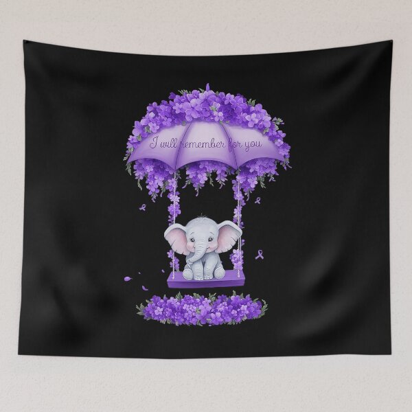 Item preview, I Will Remember For You Alzheimer's Elephant Floral Umbrella designed and sold by repconomArt.