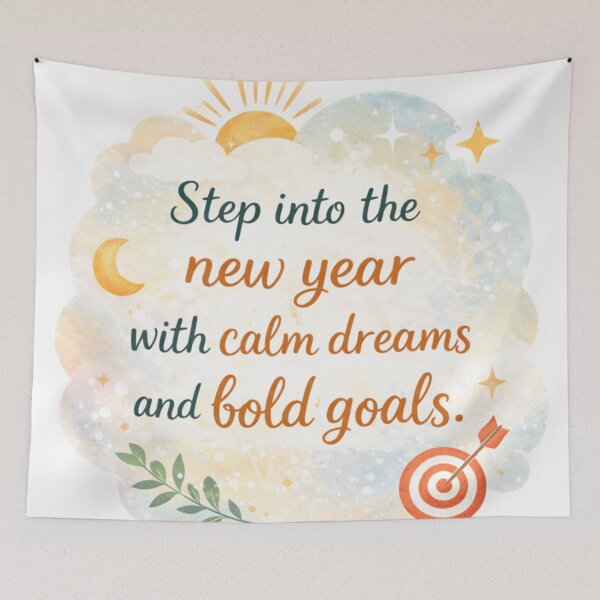 Item preview, STEP INTO THE NEW YEAR WITH CALM DREAMS AND BOLD GOALS designed and sold by EMORA NOVAIRE.