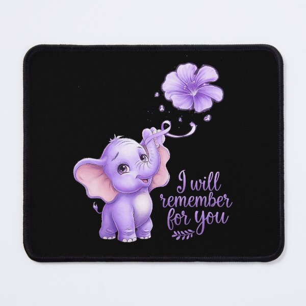Item preview, I'll Remember For You Purple Elephant Alzheimer's Awareness designed and sold by repconomArt.