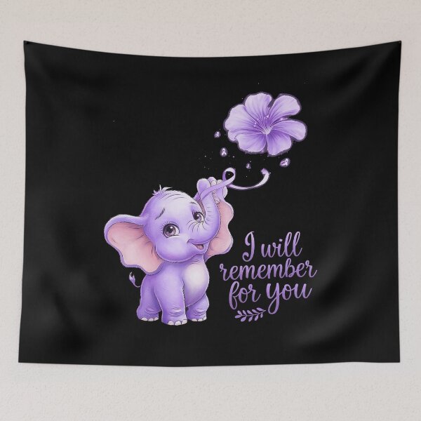 Item preview, I'll Remember For You Purple Elephant Alzheimer's Awareness designed and sold by repconomArt.
