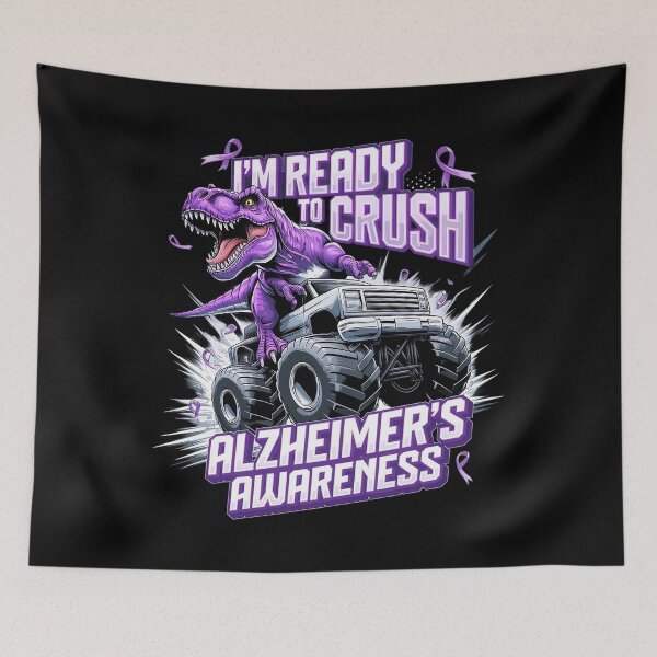 Item preview, I'm Ready To Crush Alzheimer's Awareness T Rex Monster designed and sold by repconomArt.