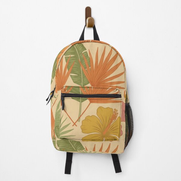Item preview, Retro 70s Tropical Hibiscus & Palm Leaf Pattern designed and sold by Mizzey Meerkat.