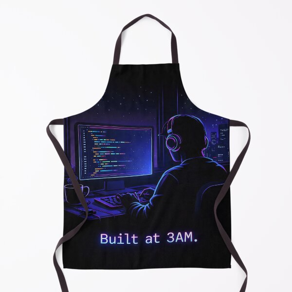 Item preview, Built at 3AM – Night Coder Neon Retro Programmer designed and sold by SoulenCify.