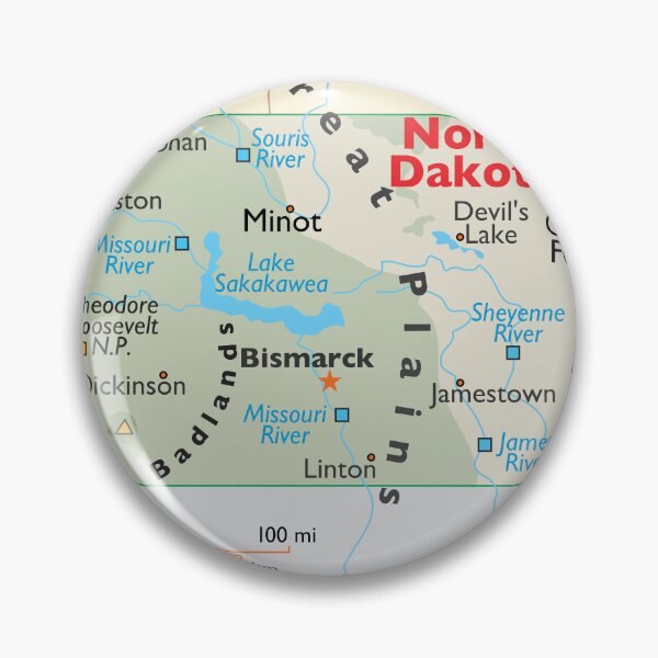 Item preview, Detailed North Dakota Geography Map designed and sold by WorldAtlas.com.