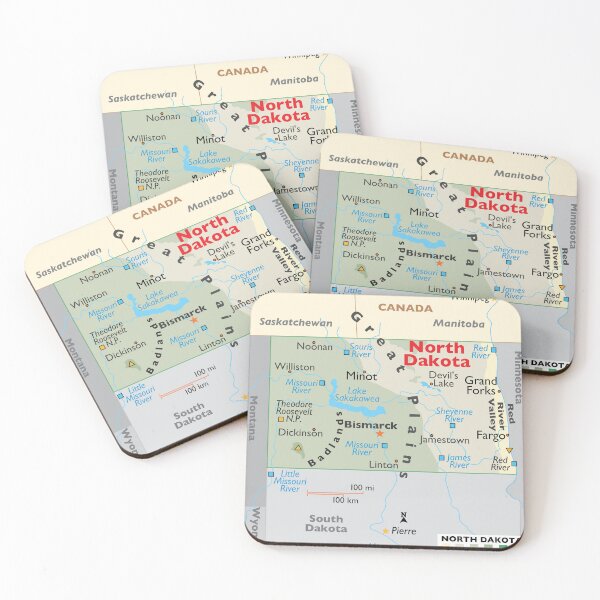 Item preview, Detailed North Dakota Geography Map designed and sold by WorldAtlas.com.