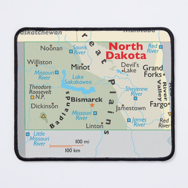 Item preview, Detailed North Dakota Geography Map designed and sold by WorldAtlas.com.