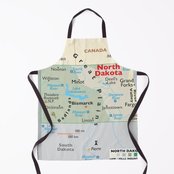 Item preview, Detailed North Dakota Geography Map designed and sold by WorldAtlas.com.
